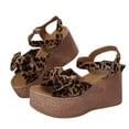 thumbnail image 2 of Viluyesy Women's Platform Sandals, Leopard Prints Adjustable Strap Open Toe Summer Thick Sole Casual Vacation Shoes Khaki 6, 2 of 9