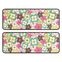 Kitchen Rugs Sets Of 2,Pioneer Flower Floral Print Pattern Anti Fatigue Kitchen Mat Rugs Non Slip Washable,Decorative Kitchen Floor Mats for Kitchen,Sink,Laundry,17"x47" 17"x47"