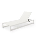 thumbnail image 2 of Noble House Modesta Outdoor Aluminum Chaise Lounge with Mesh Seating White, 2 of 11