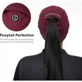 thumbnail image 3 of Winter Running Baseball Cap Women Fleece Ponytail Hat with Ear Flaps Reflective Design 2Pack, 3 of 6