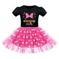 thumbnail image 3 of IBTOM CASTLE Baby Girls Birthday Outfit Polka Dots Leotard Dresses Fancy Dance Costume Halloween Cosplay Tutu Dress up with Ears Headband 6 Years Black+Hot Pink-Birthday, 3 of 8