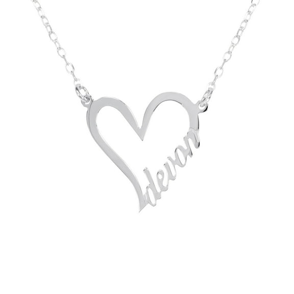 ♥ Personalized Sterling Silver Heart Name Necklace-Order by December 1 to receive in time for Christmas