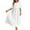 White, variant on Jamsmile Women Dress Summer Casual Loose Cotton Linen Round Neck Five Point Sleeve Maxi Dresses Ladies Beach Long Sundress