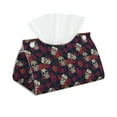 thumbnail image 2 of Lsque Roses Skulls Printed Long Tissue Box Cover Holder, Facial Paper Organizer Dispenser,Triangle with Bottom Belt, PVC Leather Decorative Organizer, 2 of 9