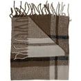 thumbnail image 5 of Taupe Plaid Woven Throw Blanket with Fringe 50" x 60", 5 of 7