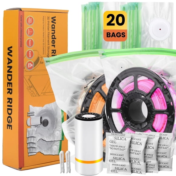 Bolsas de almacenamiento de filamentos, kit de bolsas de almacenamiento al vacío, impresora 3D