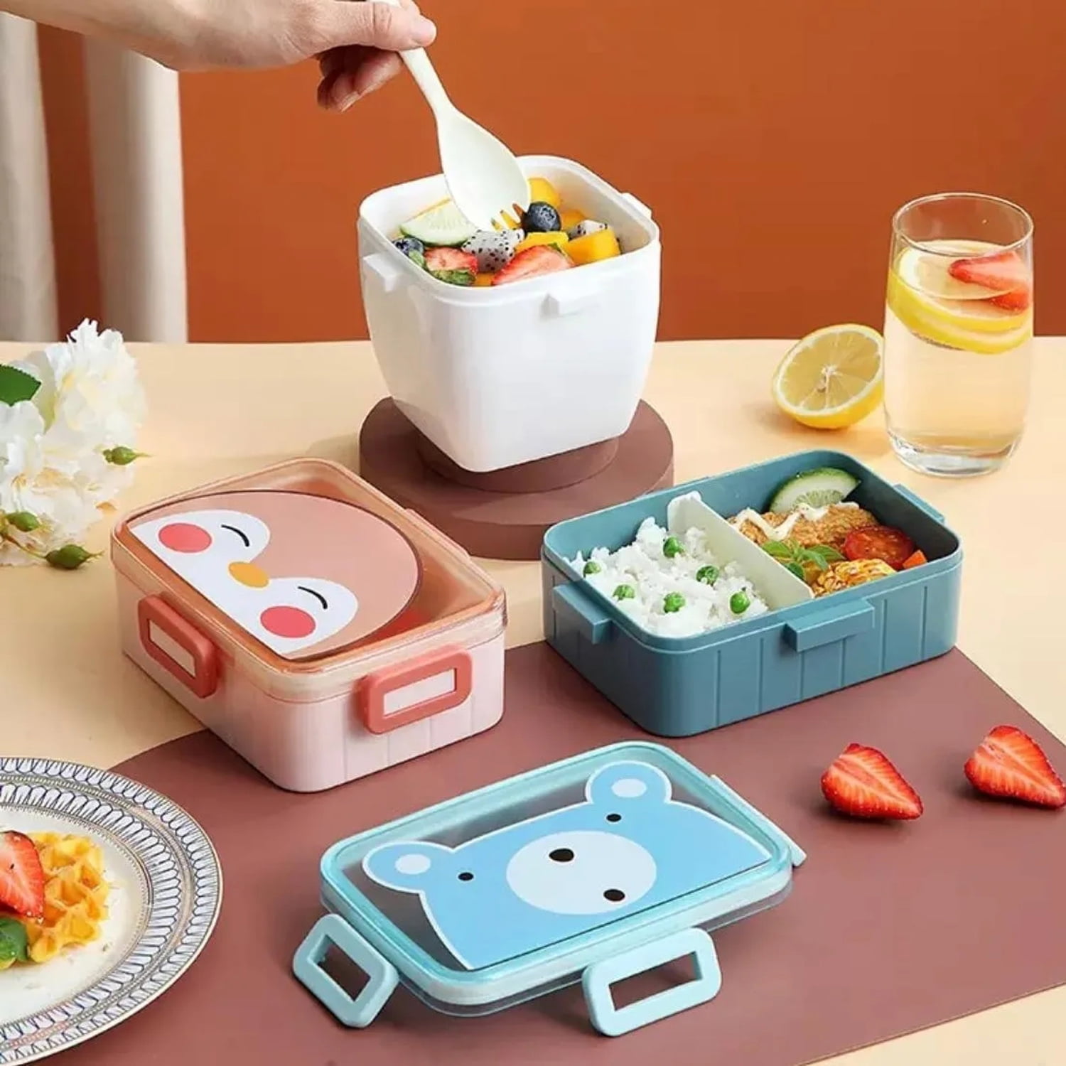 Paw Patrol Microwave Lunch Box Wheat Straw Dinnerware Food Storage  Container Children Kid School Office Portable Bento Lunch Bag