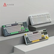 AJAZZ 87-key hot-swappable mechanical keyboard gray-white cyan Switch mixed light DIY