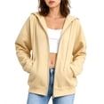 thumbnail image 2 of Women's Full Zip Hoodie Drop Shoulder Long Sleeve Oversized Sweatshirt with Pockets Casual Outerwear, 2 of 8
