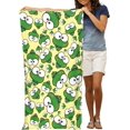 thumbnail image 2 of Beach Towel Funny Frog Theme Pattern Sand-Free Microfiber Towel Ultra Cozy Soft Quick Dry Pool Towel Absorbent Towel Lightweight Towel for Outdoor Bathroom Swimming 31inx51in, 2 of 7