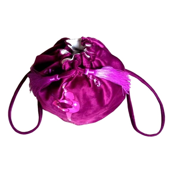 Siruishop Gymnastics Ball Backpack Elegant Velvet Sack Dance Bag for Beach Swim Sports Claret S