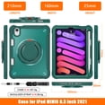 thumbnail image 3 of XYX For iPad Mini 7th/6th Gen Case 8.3 inch 2024/2021, 360 Rotating Hand Grip, Shoulder Strap, Heavy Duty Drop Protection, Green, 3 of 7