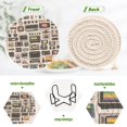 thumbnail image 4 of Yayeee 6 PCS Drink Coasters with Holder Set Woven Absorbent Round Tabletop Hot Pad, Retro Collection Pattern, 4 of 7