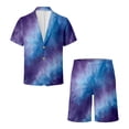 thumbnail image 4 of IWRICH Men's Short Sleeve Suit Sets Tie-Dye Formal Blazer Jacket and Shorts Wedding Party Business Casual Attire 04-Purple XXXXL, 4 of 4