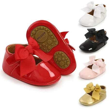 

Infant Baby Girls Soft Sole Bowknot Princess Wedding Dress Mary Jane Flats Prewalker Newborn Light Baby Sneaker Shoes