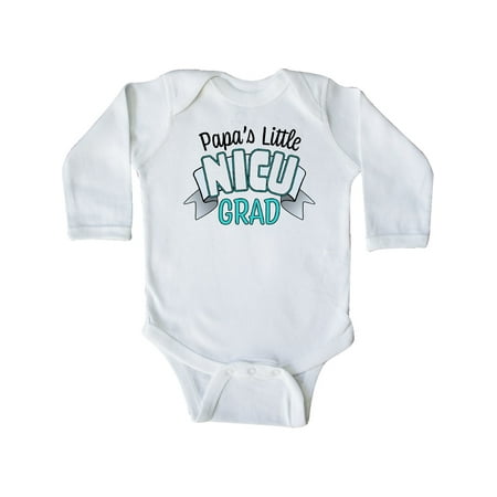 

Inktastic Papa s Little Nicu Grad in Blue with Banner Gift Baby Boy or Baby Girl Long Sleeve Bodysuit