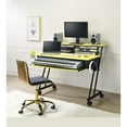 thumbnail image 2 of Pemberly Row Contemporary Wood Music Recording Studio Desk in Yellow/Black, 2 of 7