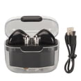 thumbnail image 2 of Auriculares con traductor de idiomas Bluetooth 5.3, compatibles con 144 idiomas, auriculares inalámbricos con estuche transparente, color negro, 2 of 15