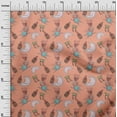 thumbnail image 2 of oneOone Cotton Flex Peach Fabric Baby Feeder|Moon & Cartoon Sheep Kids Quilting Supplies Print Sewing Fabric By The Yard 40 Inch Wide, 2 of 4