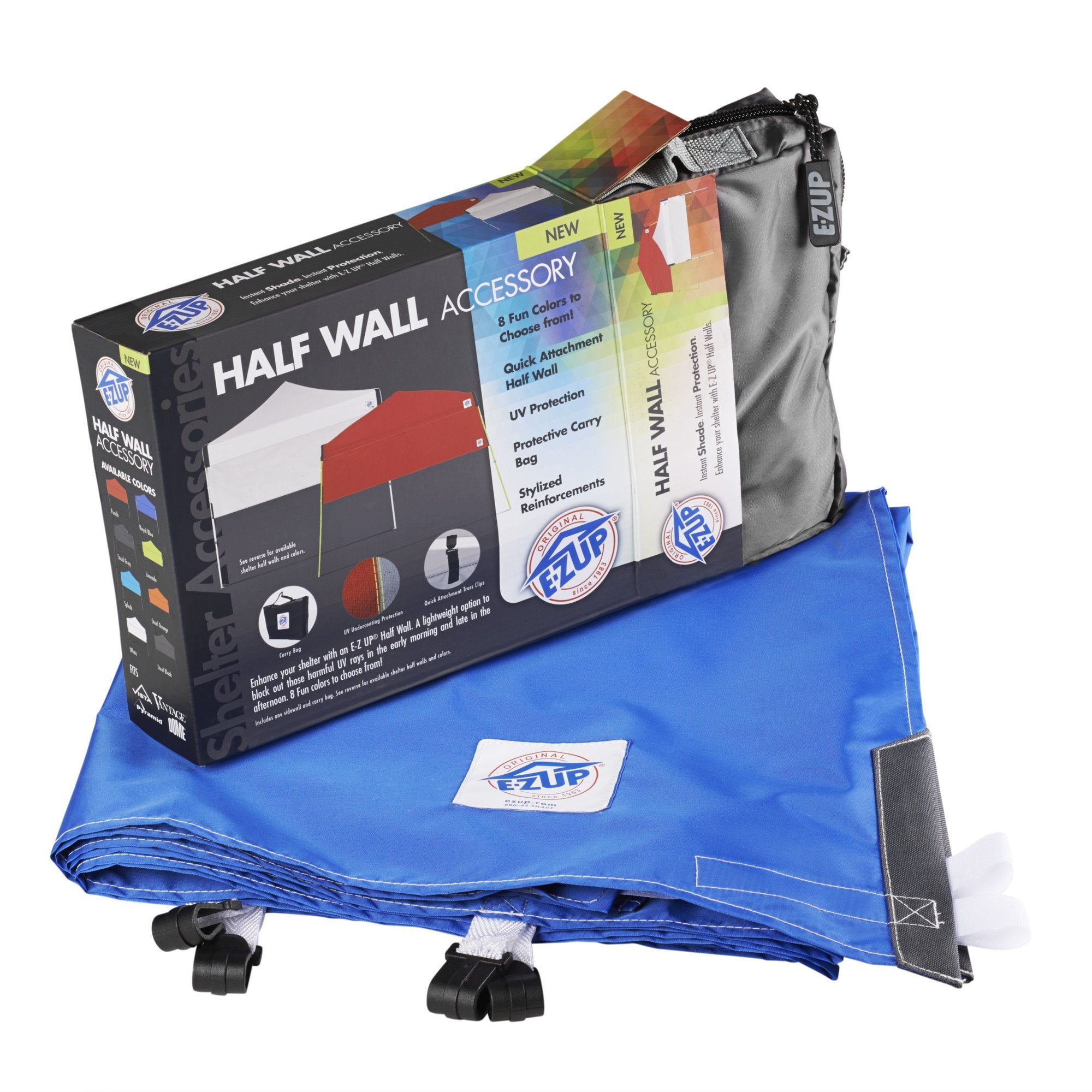 E-Z Up® Recreational Half Walls – Outdoor Half Wall Fits Angle Leg 10' x 10' Canopy, Royal Blue