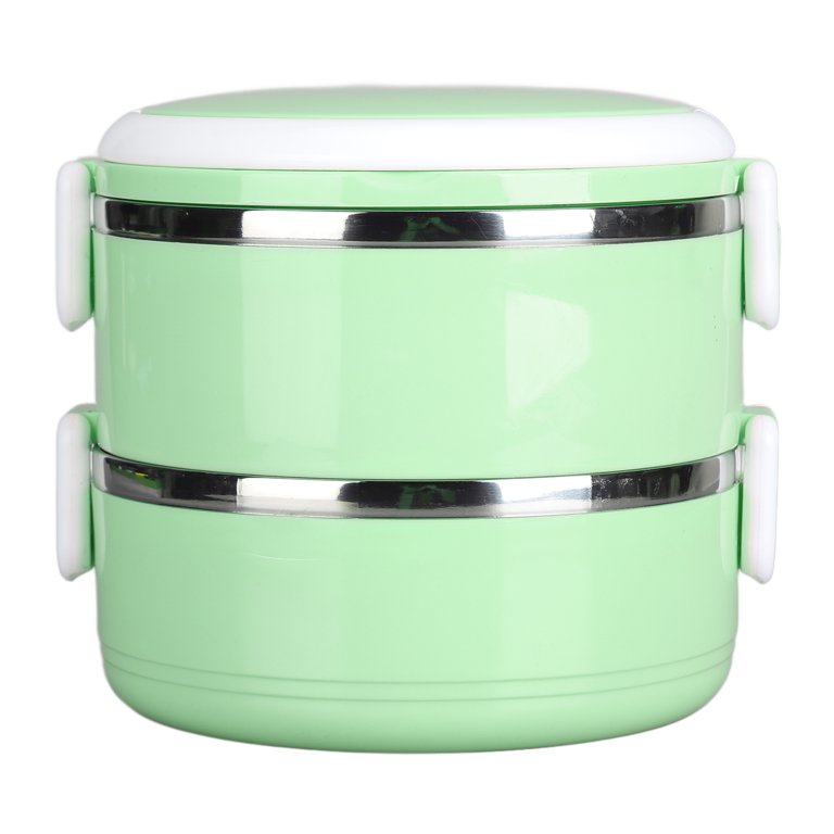 Thermal Lunch Box Stackable Hot Food Insulated Box 304 Stainless Steel  Round Lunchbox Sealed Food ContainersMonolayer 304 Thickened ( Green )