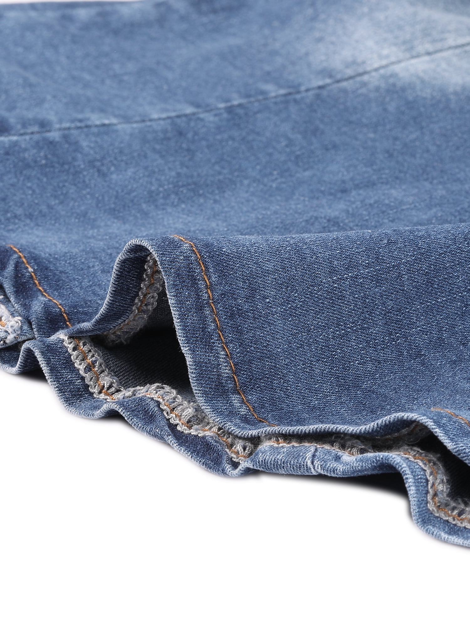 DARING DIVA Women's Cap Short Sleeve Cropped Denim Jacket L Jean Blue