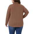 thumbnail image 3 of Agnes Orinda Women's Plus Size Halloween Outfits Button Down Shirts Textured Lapel Long Sleeve Jackets Casual Tops with Pocket Decor 4X Brown, 3 of 6