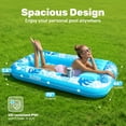 thumbnail image 2 of SLOOSH Inflatable Tanning Pool Lounger Float for Adults, 70" x 46" Large Suntan Tub Pool Floats Sun Tan Tub Ice Bath Tub Tanning Bed Blow up Pool Raft Lounge Floatie, L-Blue White, 2 of 9