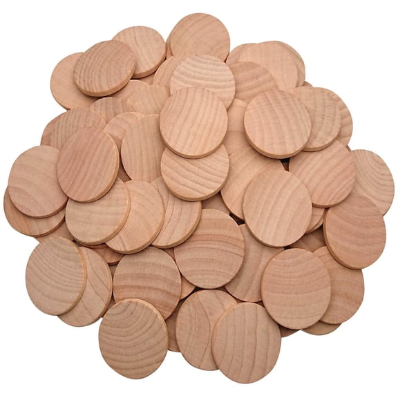 1.5 Inch Natural Wood Slices Unfinished Round Wood Coins for DIY Arts & Crafts Projects, 200 per Pack.