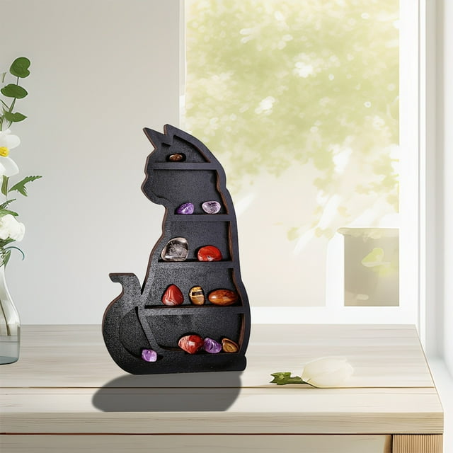 Étagère Murale Flottante Moderne à Thème de Chat, Support de Rangement Décoratif, Solution Unique d'Art pour la Maison pour Tout Espace Intérieur