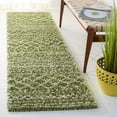 thumbnail image 2 of SAFAVIEH Arizona Teagan Geometric Shag Runner Rug, Green/Ivory, 2'3" x 8', 2 of 11