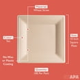 thumbnail image 6 of Ilyapa 100 Biodegradable Disposable Dinner Plates - 10 inch Square Compostable & Microwavable Wheat Straw, Tree Free Plates, Bulk Set, 6 of 7