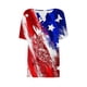 thumbnail image 4 of Puntoco 2024 Tops de moda de verano para mujer Blusa superior con cuello en V de manga corta con estampado informal para el Día de la Independencia para mujer, 4 of 5