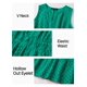 thumbnail image 5 of Vestido de verano ZESICA sin mangas con cuello en V y ojales, color verde, talla L, 5 of 7