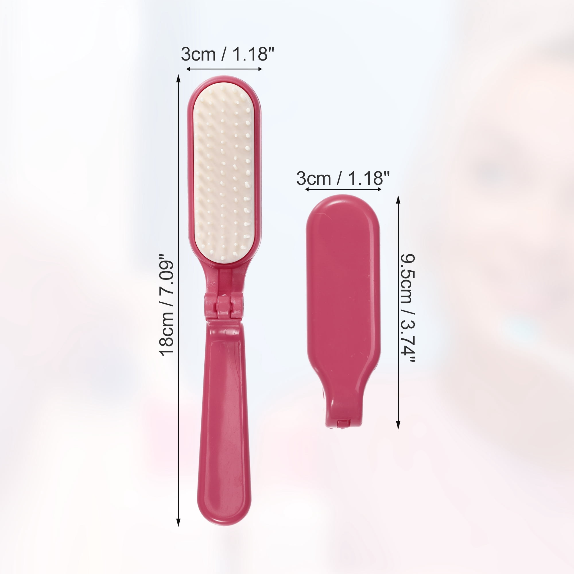 Unique Bargains 1Pc Women's Foldable Hair Brush for Curly Straight Thin Dry Wet Hair Red