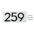 thumbnail image 4 of Floating Modern 6" Number Horizontal Address Plaque (3 characters) - White/Black, 4 of 5
