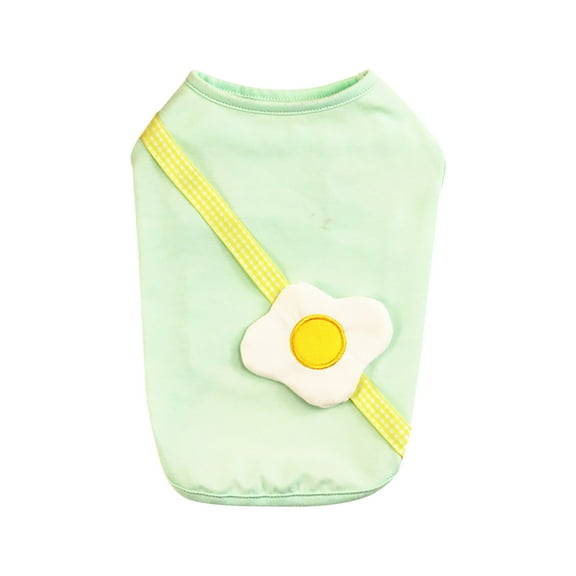 CICRKHB Dog Clothes Summer Thin Pet Clothing Cat Puppy Summer Pet Clothes Poached Egg Vest Clothes Pet Supplies Green