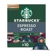 Starbucks by Nespresso Vertuo Line, Espresso Roast, Dark Roast Nespresso Pods, 10 Count