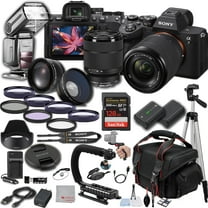 Sony A7 IV Mirrorless Digital Camera 24MP w/ 28-70mM Lens, 128GB Extreme Memory, TTL Pro Flash, Filters, Lenses, Case Tripod, Grip, and More – Pro Photo Bundle (40pc Bundle)