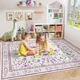 thumbnail image 3 of FULIE Rugs 5'x8'Soft Boho Rug Foldable Carpet Non-Slip Rug for Living Room,Purple, 3 of 7