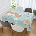 thumbnail image 5 of 54x72 Inch Tablecloth Polyester Square Tablecloth for Home Kitchen Dinner Decor Cute Capybara and Daisies, 5 of 9