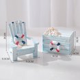 thumbnail image 5 of Sinkoo 8 Pcs Wooden Handmade Mini Beach Chair And Box Ornament for Bedroom,Office, Nautical Home Decor, Article Home,Ocean Decorations, & Beach Decor (Light Blue), 5 of 8