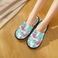thumbnail image 5 of KLL Flamingo Slippers for Women Men House Slip on Indoor Outdoor Bedroom Furry Fleece Lined Ladies Comfy Anti-Skid Rubber Hard Sole-Large, 5 of 8