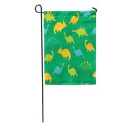 SIDONKU Dinosaur Colorful Ideal Baby Party Kindergarten Children Room Birthday Garden Flag Decorative Flag House Banner 12x18 inch
