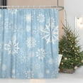 thumbnail image 2 of Snowflakes Shower Curtain for Bathroom Christmas Decor Shower Curtain Set with Hooks 72x84inches Light Blue White Snow Flowers X-mas Waterproof Fabric Shower Curtains, 2 of 6