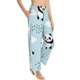 thumbnail image 2 of Xecao Cute Panda Bear Women's Straight Lounge Pajama Pants: The Epitome of Relaxed Sleepwear, 2 of 9