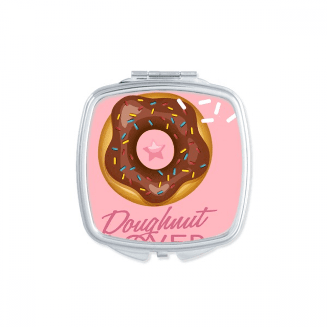 Chocolate Lover Western Dessert Square Mirror Portable Compact Pocket Makeup Double Sided Glass