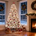 thumbnail image 5 of Festisoul Christmas Tree with Light, 9ft Snow Flocked Full Xmas Tree with 2096 Branch Tips & 900 Warm White LED Light, Prelit Christmas Tree for Home, Office Decoration, 5 of 6