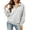 Gray, variant on Womens Half Zip Pullover Sweatshirts Loose Solid Color Loose Half-ZipLong-Sleeved Turndowm Collar Tops
