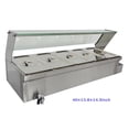 thumbnail image 3 of PreAsion 5-Pan Food Warmer Stove Bain-marie Commercial Canteen Buffet Steam Heater Table with Glass Guard, 3 of 4